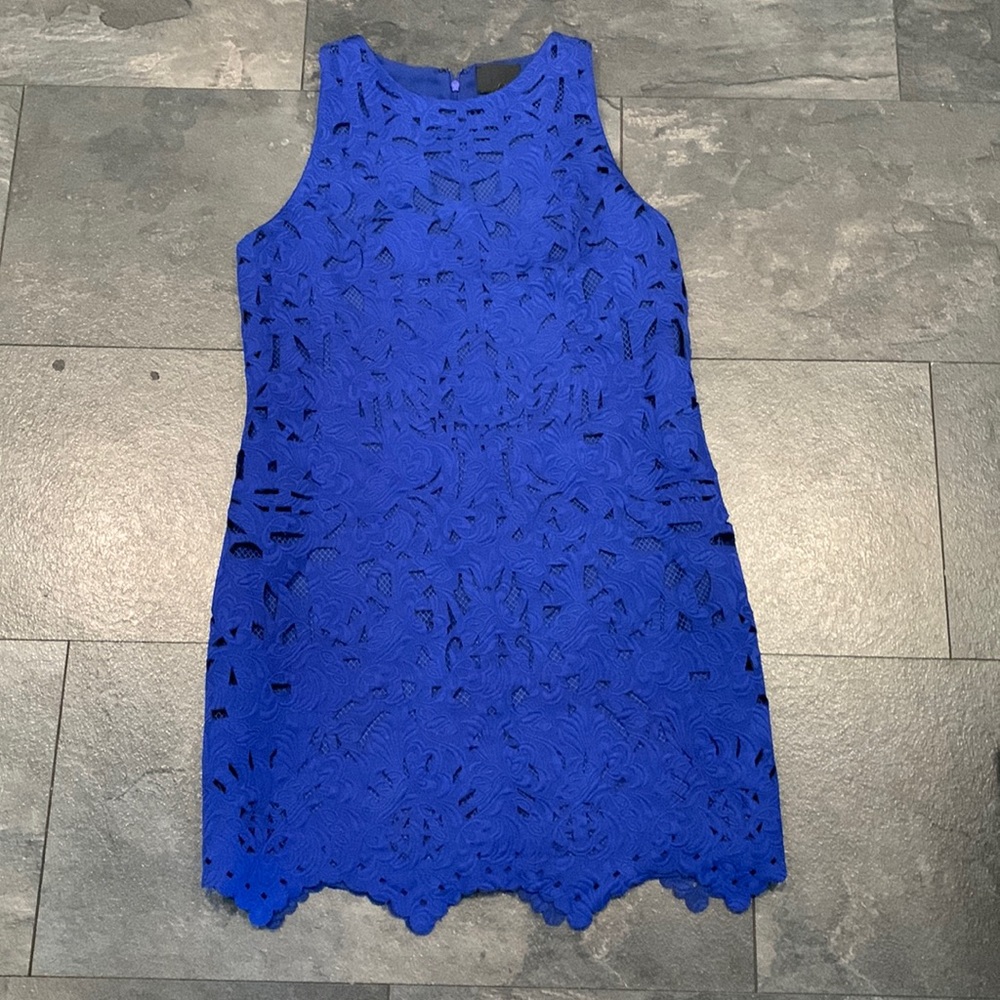 Elegant Blue Lace Dress